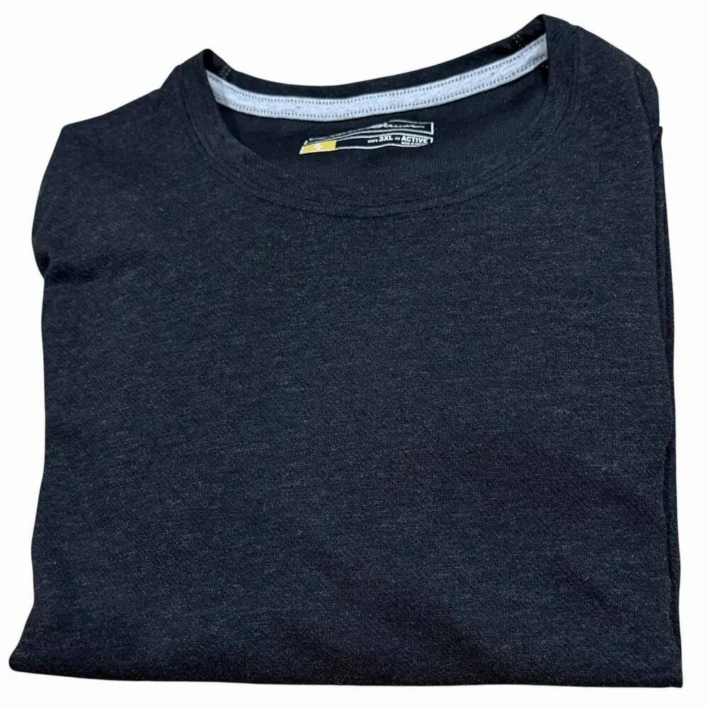 Eddie Bauer Active Long Sleeve Polyester Wool Blend Top Charcoal Gray Crew 3XL